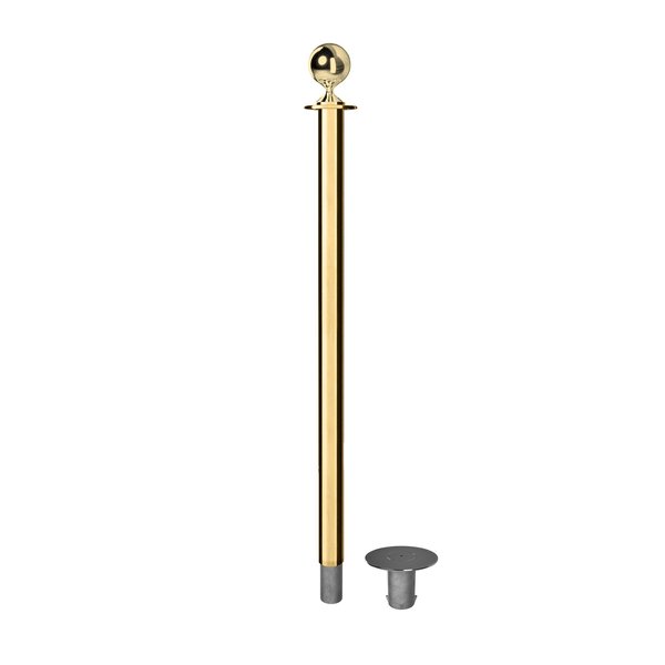 Montour Line Stanchion Post and Rope Removable Base Pol.Brass Post Ball Top CXR-PB-BA